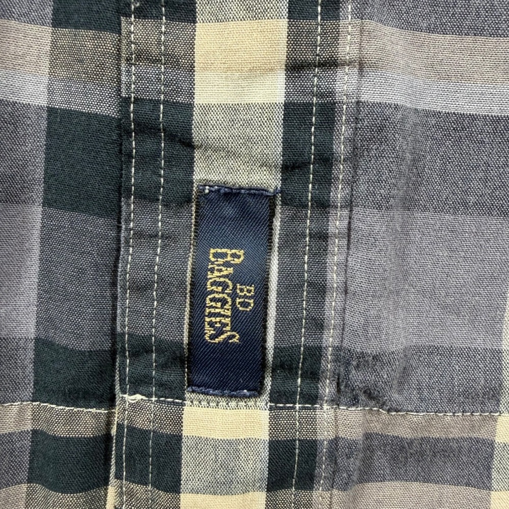 BD Baggies Mens Chatham Cloth Plaid Button Down Shirt Grey Black Tan Large - Picture 8 of 16
